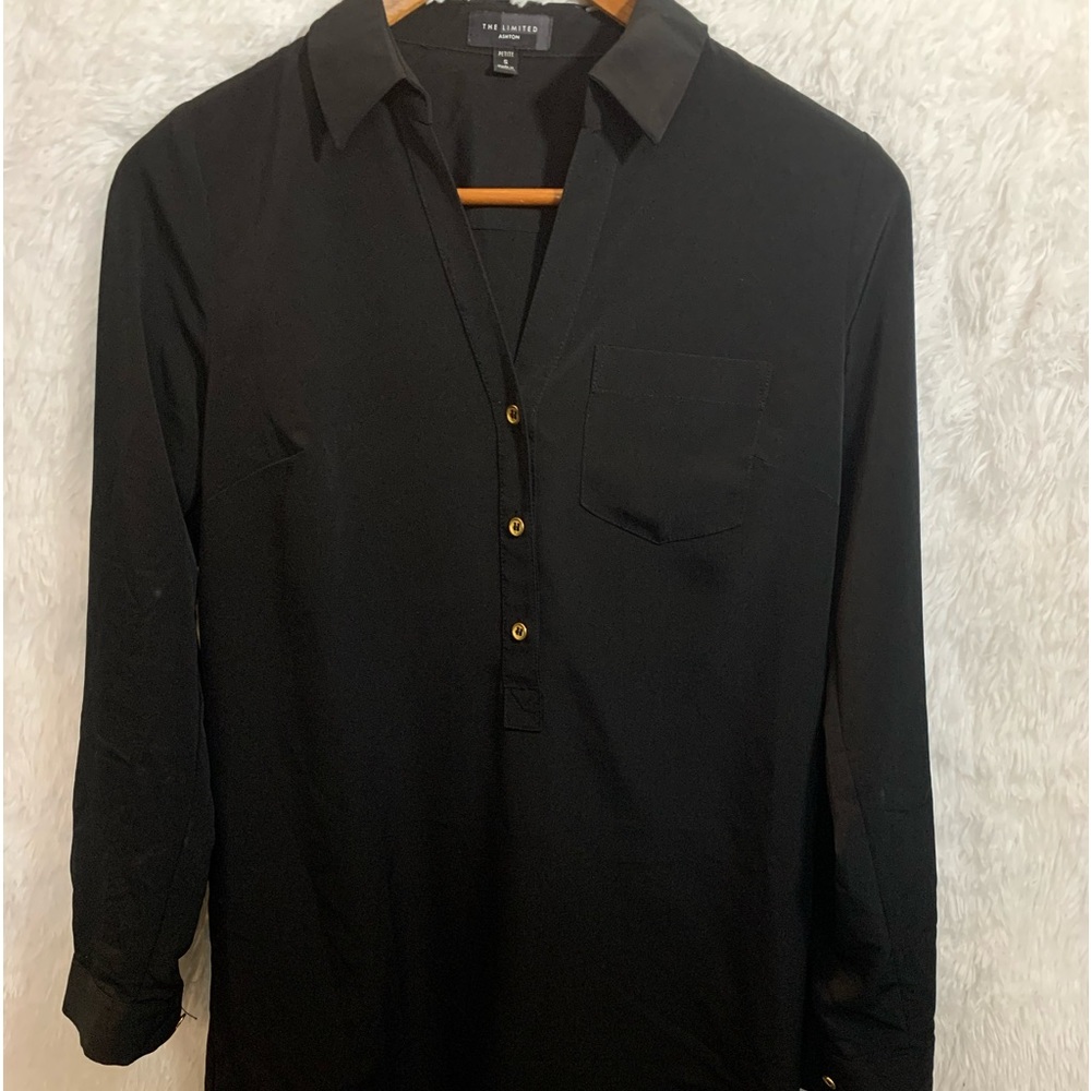 Women's Shirt Dress Role Up Long  Sleeve Pockets, ￼ Shirtdress Black M